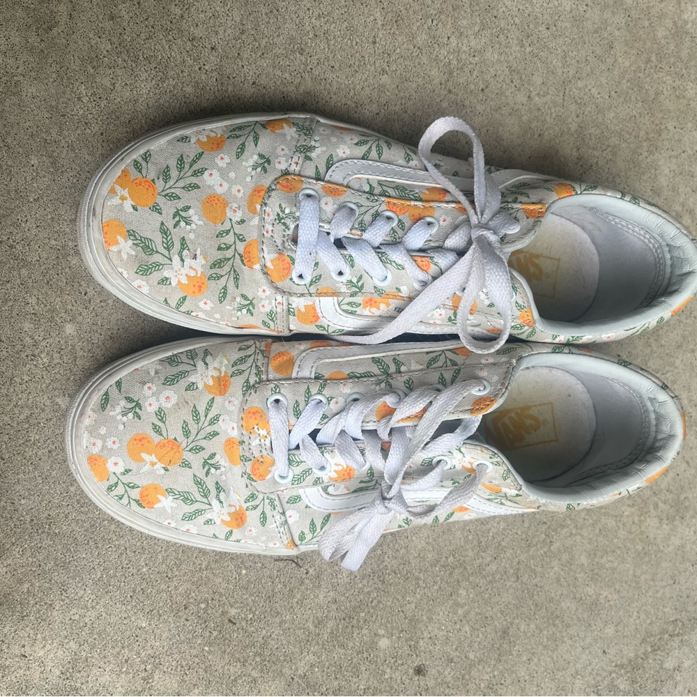 Vans Floral Sneakers - Orange and Green